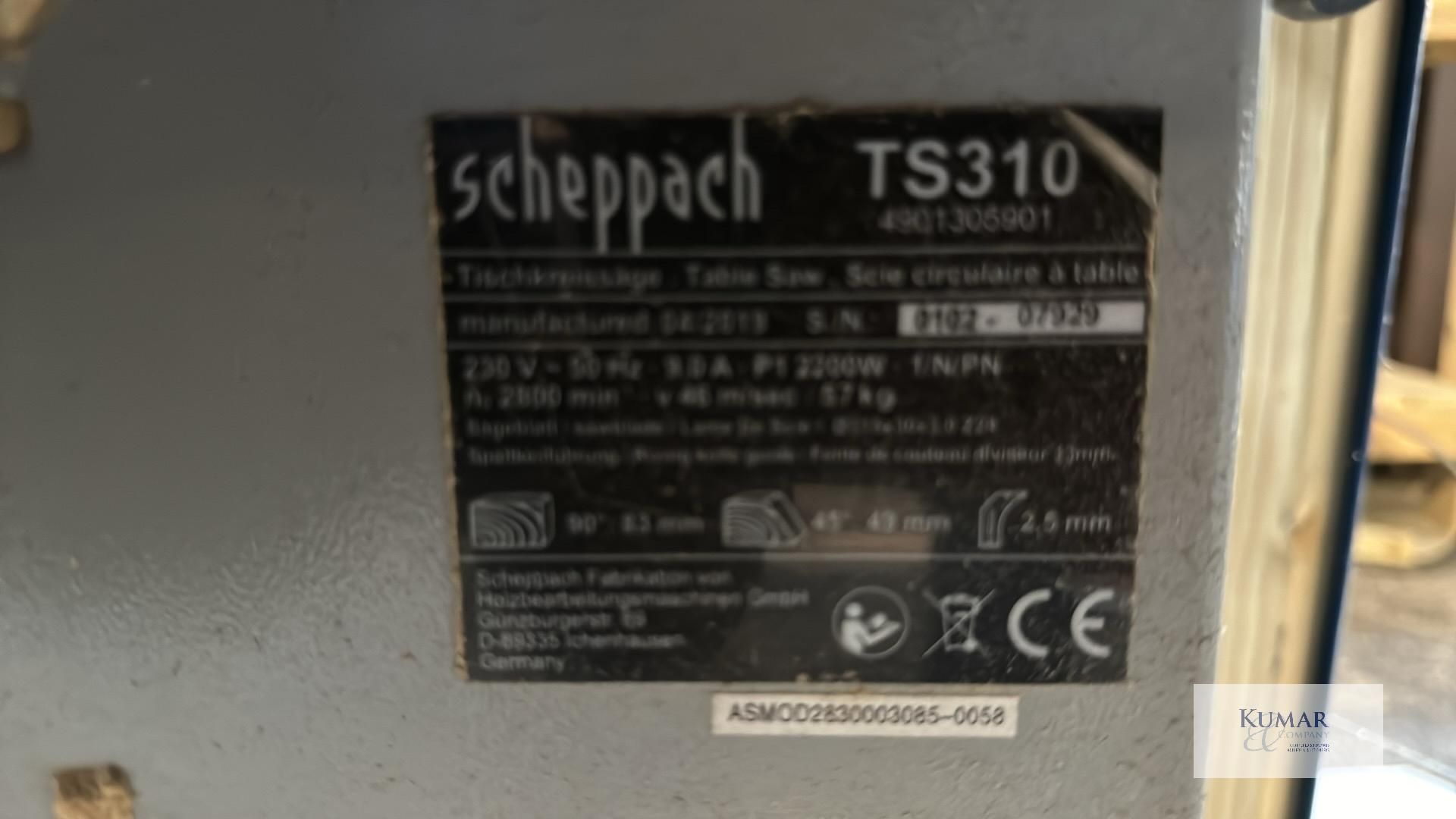 Scheppach TS310 Circular Table Saw, Serial No.0102-07929, (04/2019) - Image 6 of 9