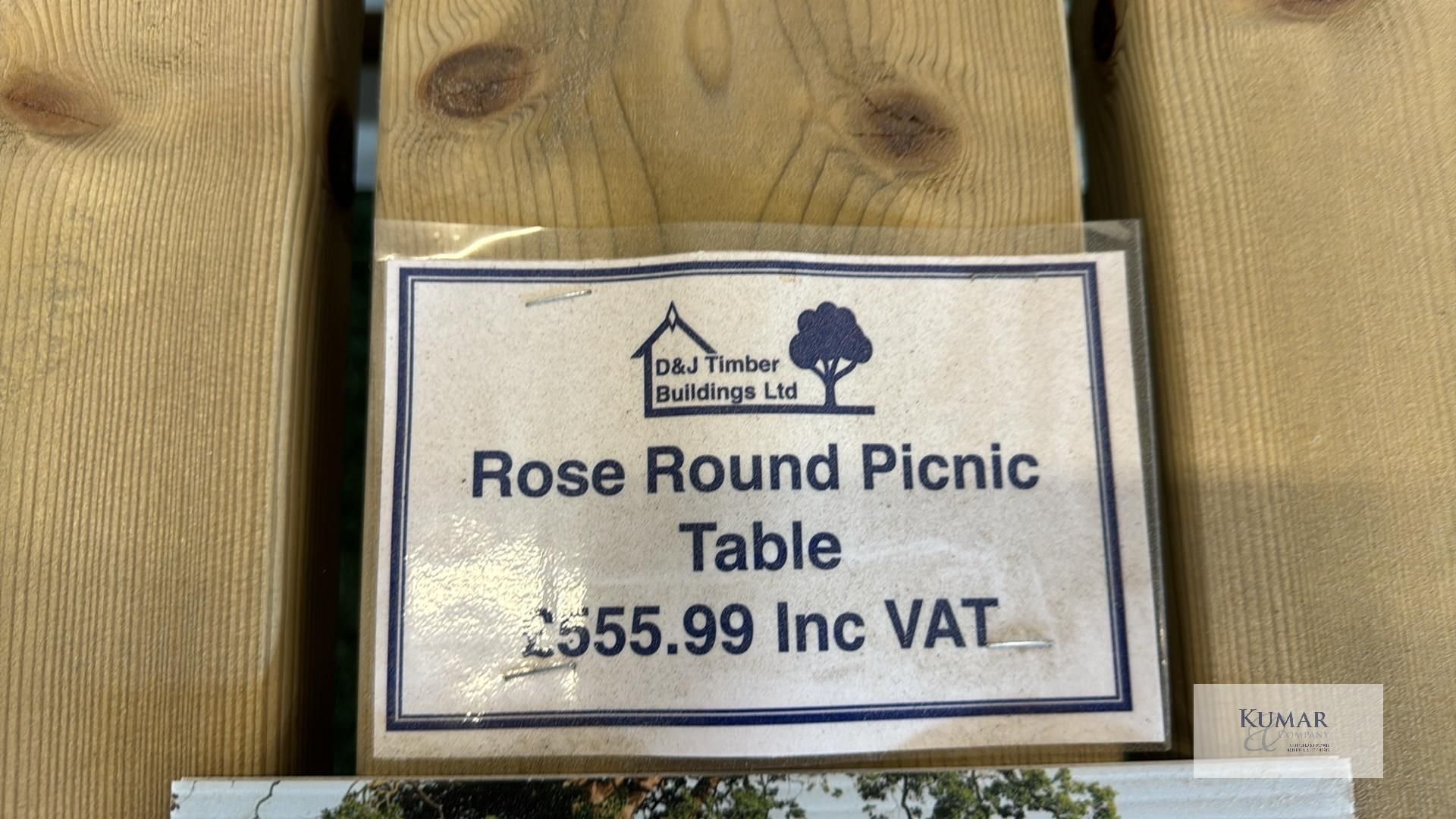 Rose Round Picnic Table w2.10m x h 2.23m, RRP £555.99 - Image 5 of 8