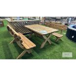 Harriet Table with 2: Bench Dining Set,