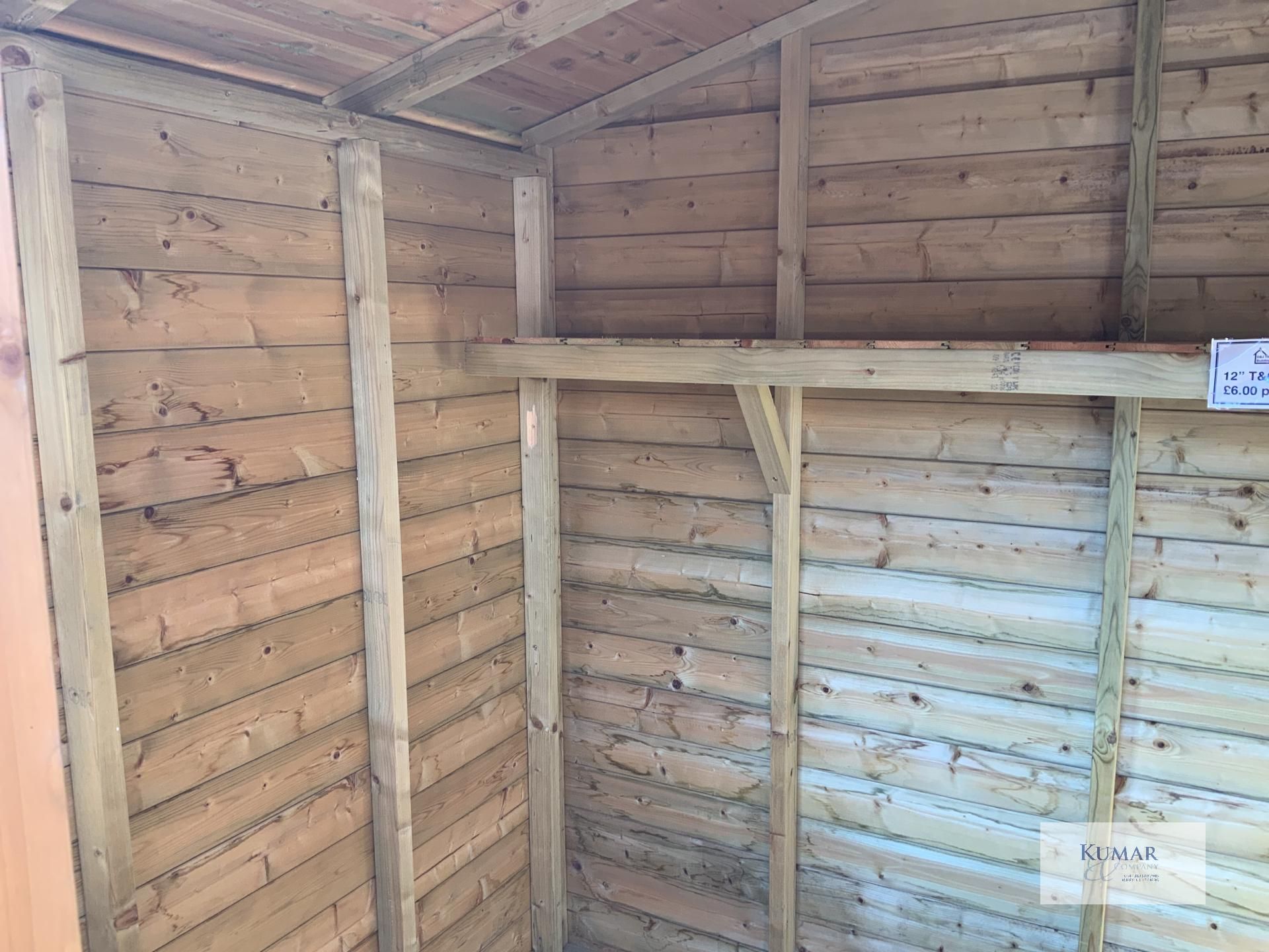 6 x 8 Reverse Apex Supreme Garden Shed with Window in Door, Supreme 19mm ShipLap, Oil Base Treatment - Image 8 of 10