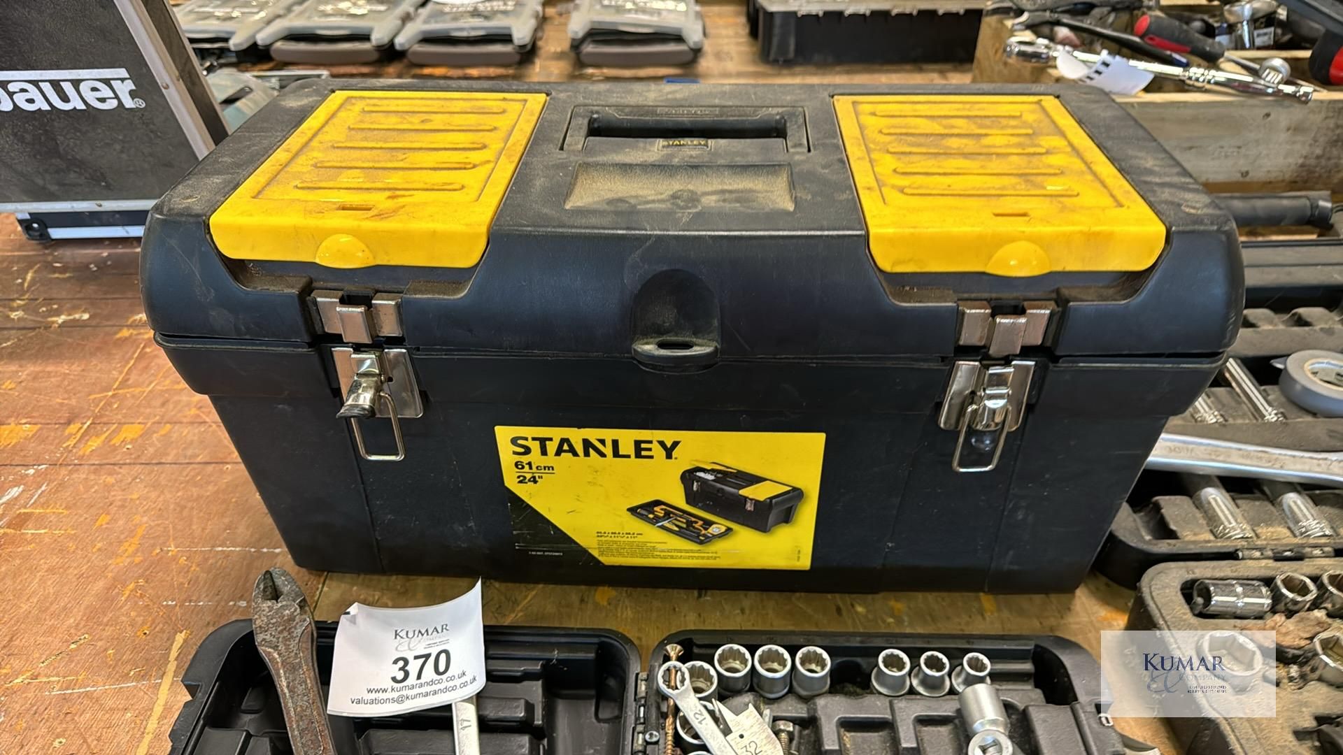 Socket Set with Tools in Black Carry Case & Stanley 24" Plastic Toolbox with Tools As Pictured - Image 4 of 7