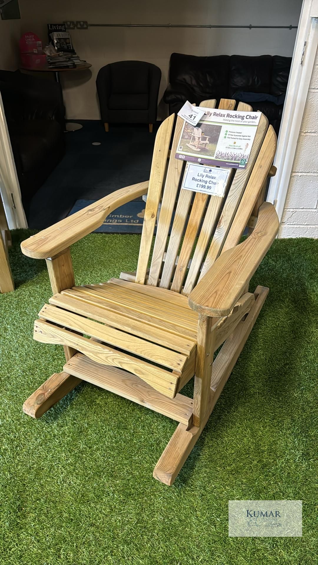 Lily Relax Rocking Chair, Sizes (W x D x H) 0.72m x 1.14m x 0.99m RRP £199.99 - Image 5 of 7