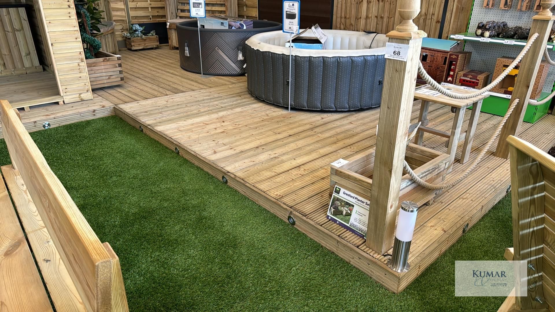 3 Large Wooden Decking Area's - Approximately 4m x 4m Each - Advised Assembled in Three Sections - - Image 3 of 10
