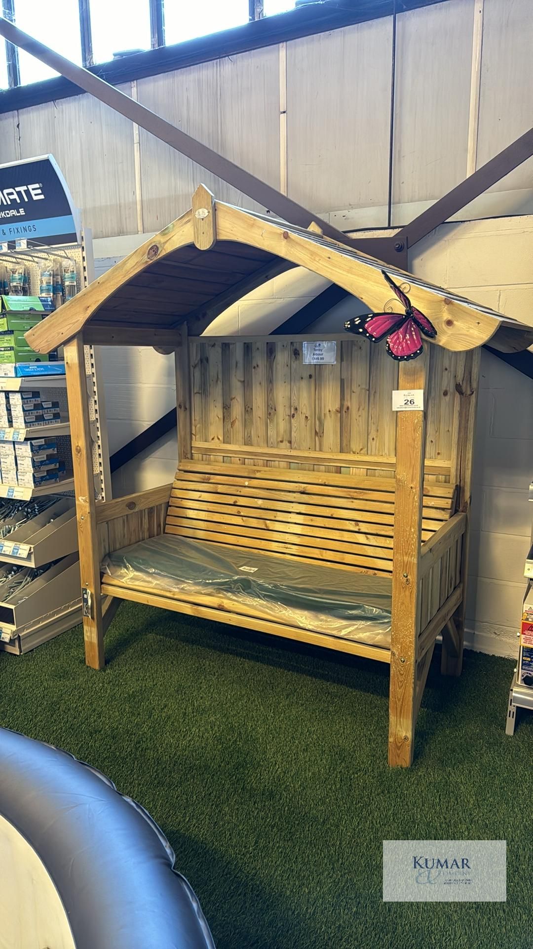 Tenby Arbour with Seating, Sizes (W x D x H) 2.07m x 0.85m x 2.07m RRP £449.99 - Successful Bidder