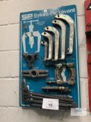 Sykes Pickavant Service Kit 155405 Gear Puller Set on Wall Mounted Board - As Shown RRP £700