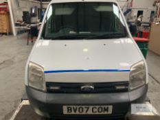 Ford Transit Conn T200 L75. Registration No: BV07 COM, Mileage 192527 - MOT Expiry 23rd August 2023.