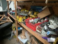 Contents of Shelving to Include Large Quantityy of Hand Tools, Spares, HGV Oil Filters & Components,
