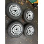 Set of 4 VW Transporter Steel Wheels & New Tyres