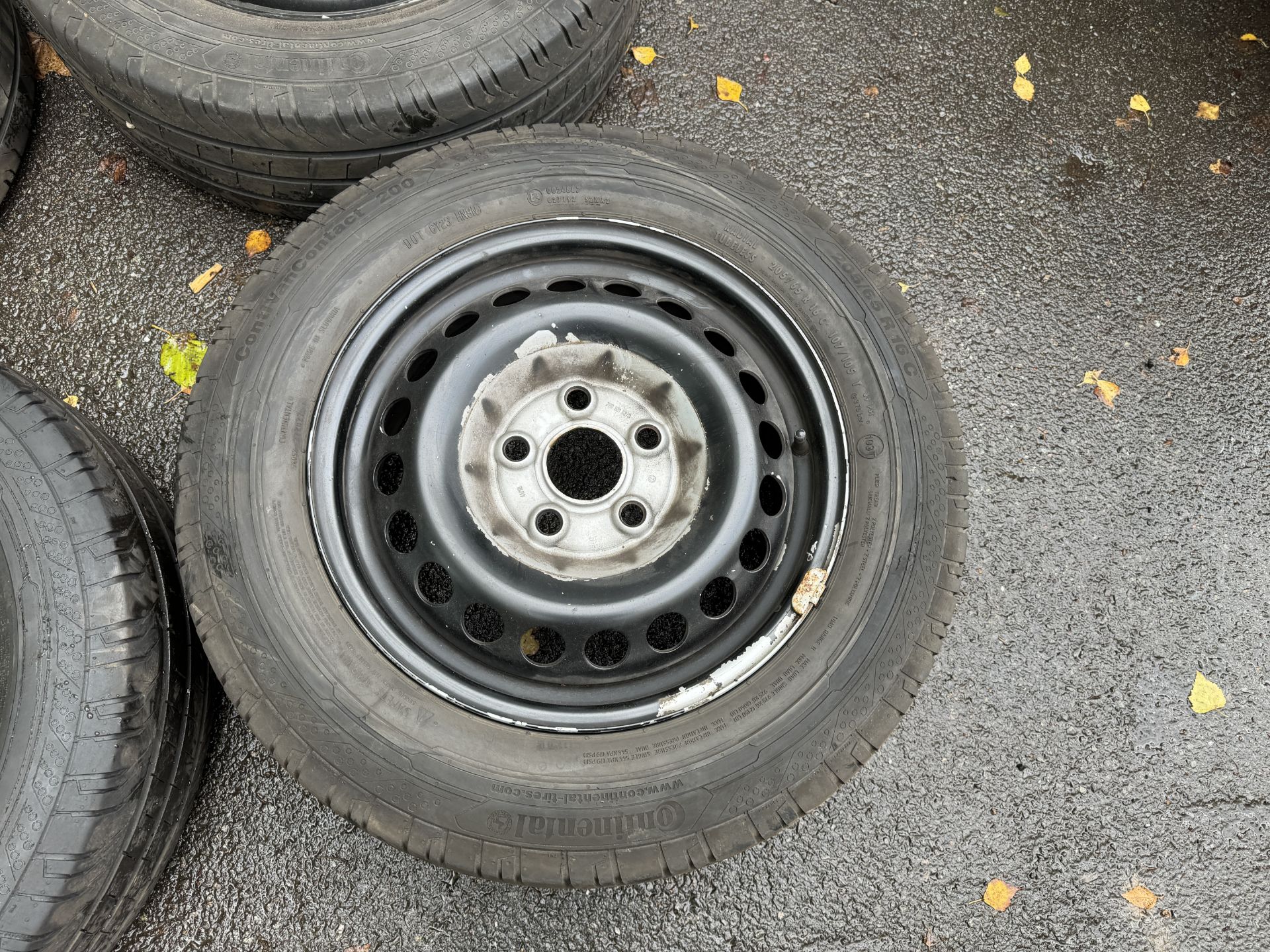 Set of 4 VW Transporter Steel Wheels & Part Worn Continental ContiVan Contact 200 205/65 R16C 107/05 - Image 10 of 19