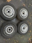Set of 4 VW Transporter Steel Wheels & Part Worn Tyres