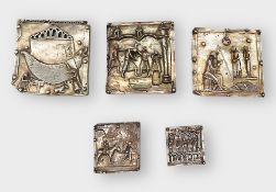 Fünf Relieftafeln nach der Bronzetür von San Zeno, monogrammiert S.T.O