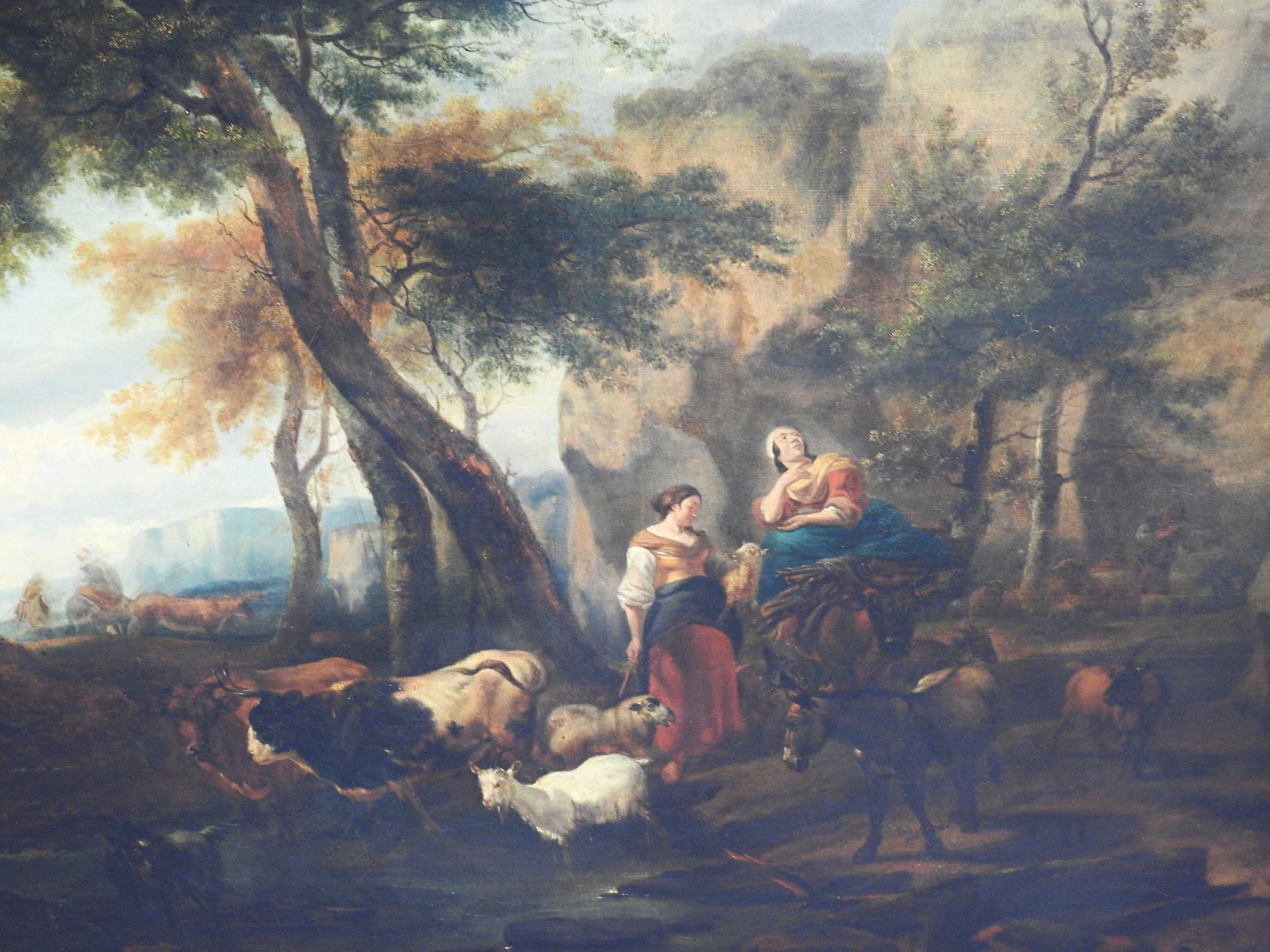 Nicolaes Pietersz. Berchem zugeschrieben, Arkadische Ideallandschaft - Bild 4 aus 7
