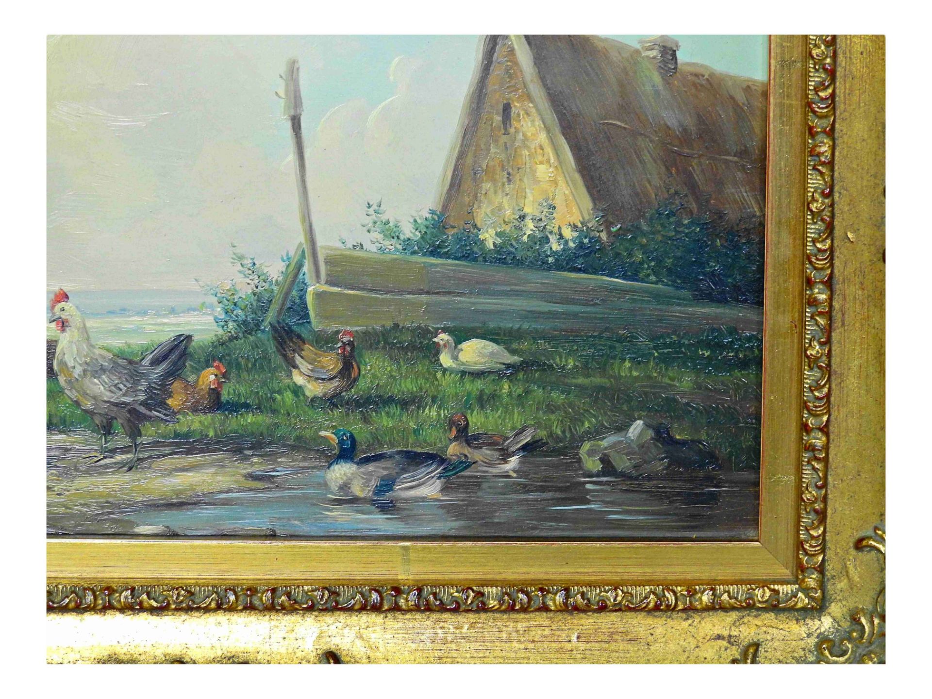 Joseph Koch (1886-1966), Zwei Gemälde mit Hühnern vor einem Gehöft - Bild 3 aus 19