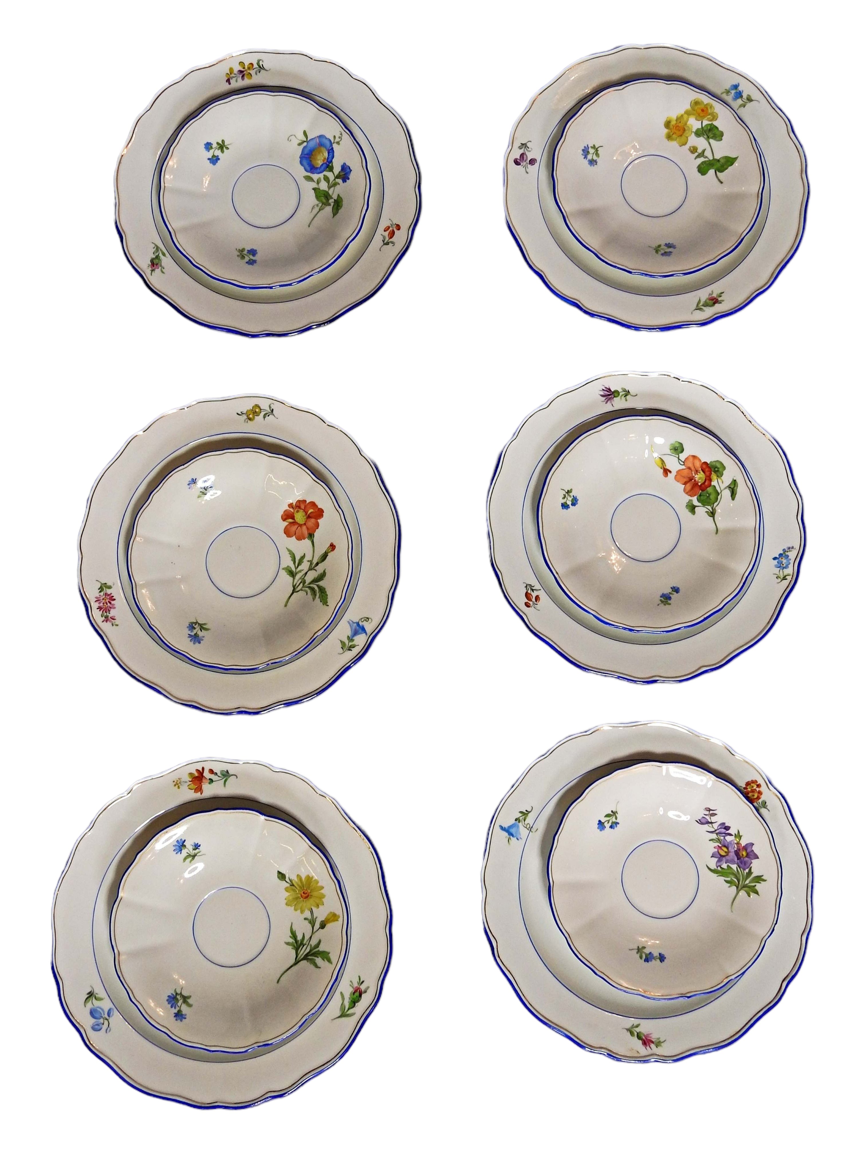 Meissen, Speise- und Teeservice für zwölf Personen mit Feldblume 3 - Image 35 of 41
