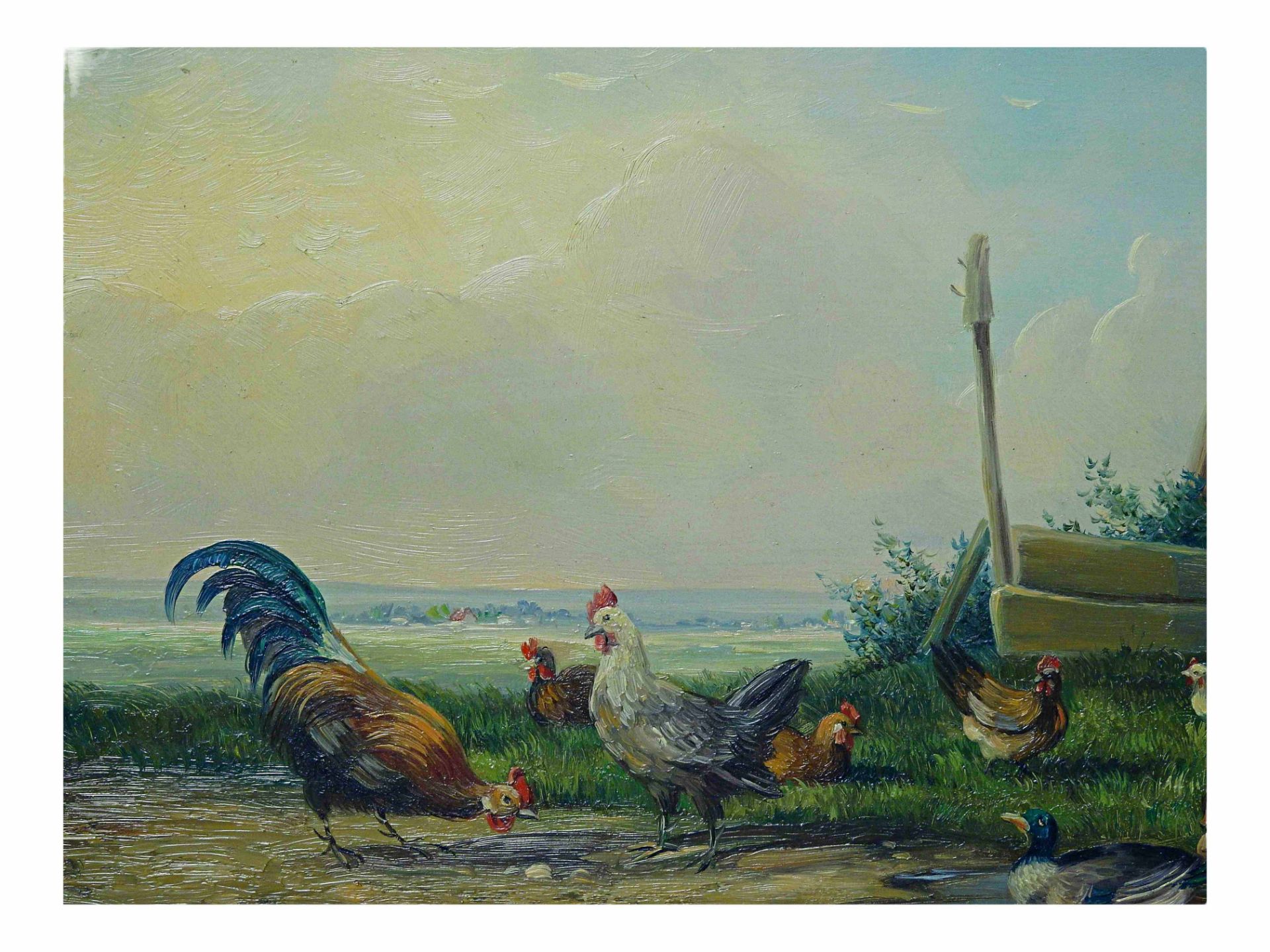 Joseph Koch (1886-1966), Zwei Gemälde mit Hühnern vor einem Gehöft - Bild 17 aus 19