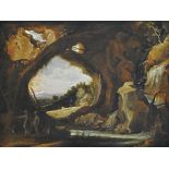 David Terniers (1610 Belgien - 1690 ebenda), Blick aus einer Grotto