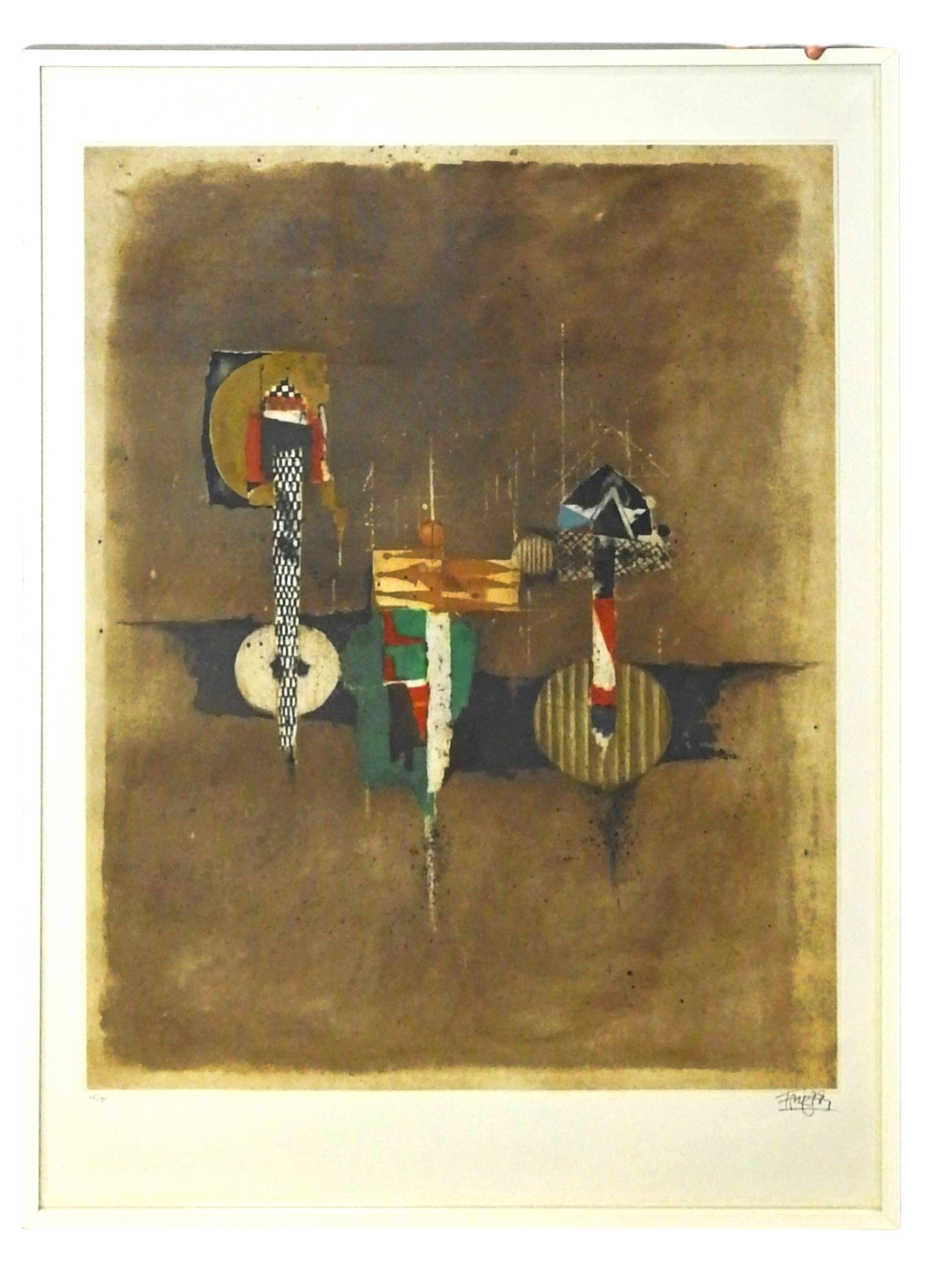 Johnny Friedlaender (1912 Pleß, Oberschlesien – 1992 Paris), Abstrakte Komposition - Image 2 of 7