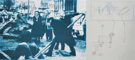 Joseph Beuys (Krefeld 1921 – Düsseldorf 1986), 2 Postkarten zum Thema „7000 Eichen“