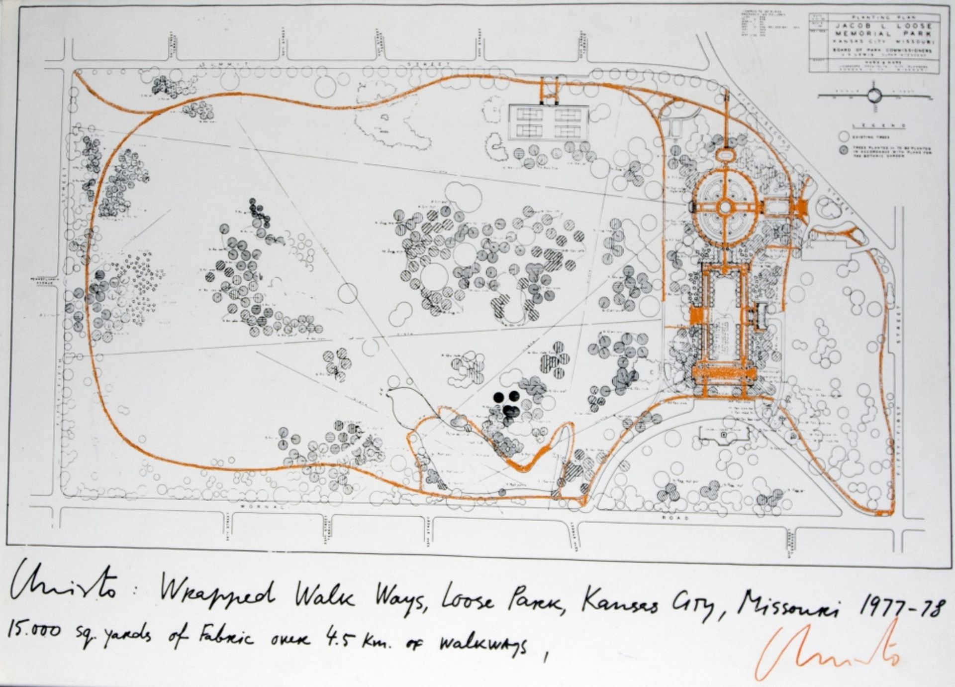 Christo und Jeanne-Claude:  Wrapped walk ways, Loose Park, Kansas City, Missouri 1977-78