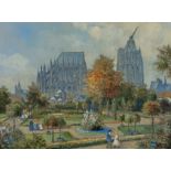 Rüdell, Carl: Flaneure vor der Baustelle des Kölner Doms