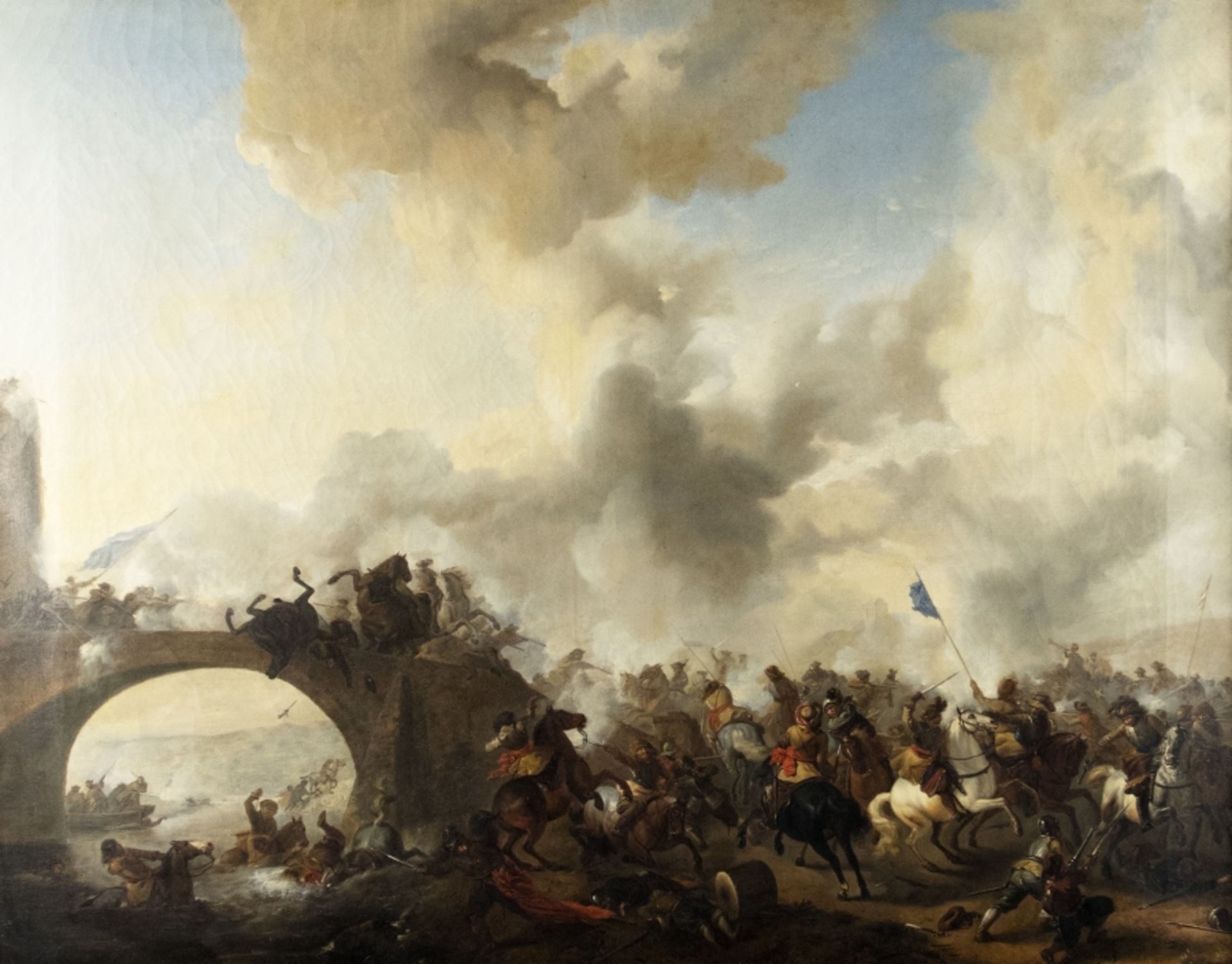 Huchtenburgh zugeschr., Jan van:  Schlacht an der Brücke