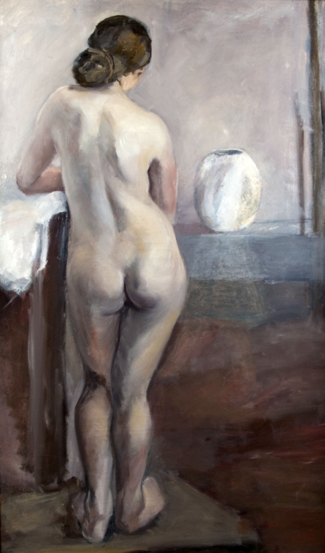 Maler der 1. Hälfte des 20. Jh.:  Rückenansicht eines weiblichen Aktes