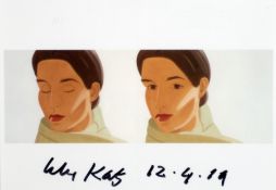Katz, Alex: Postkarte nach dem Gemälde "Eyes Closed, Eyes Open 1"