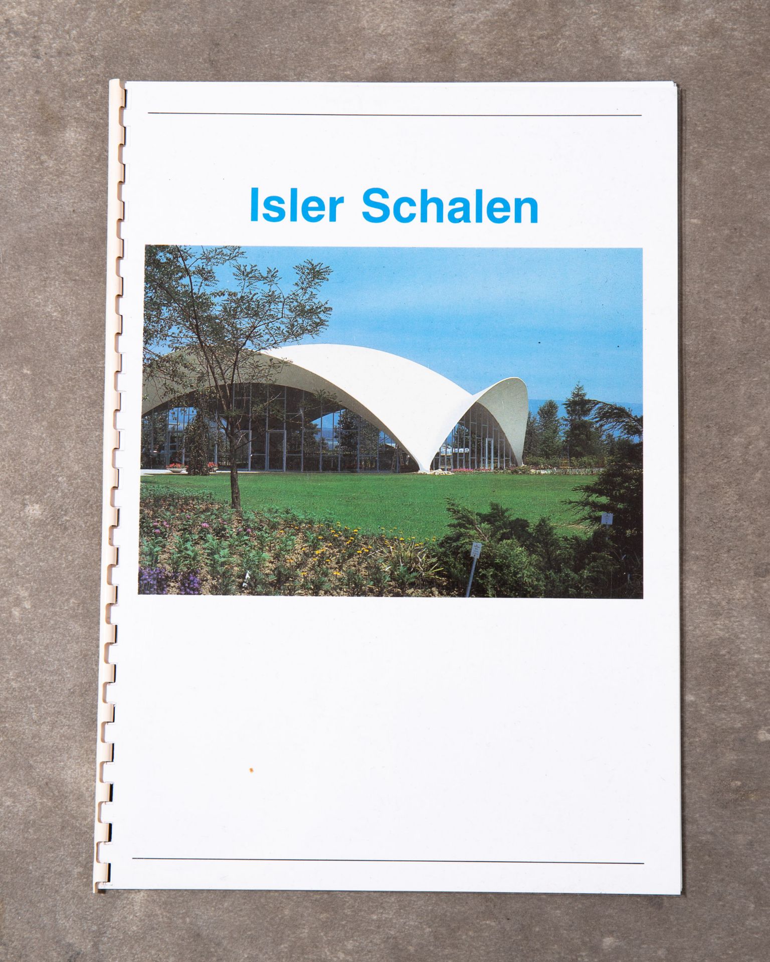 Heinz Isler, großes Modell einer Spannbetonschale, Firmenschild, Zeichnung, Broschüre - Bild 2 aus 9