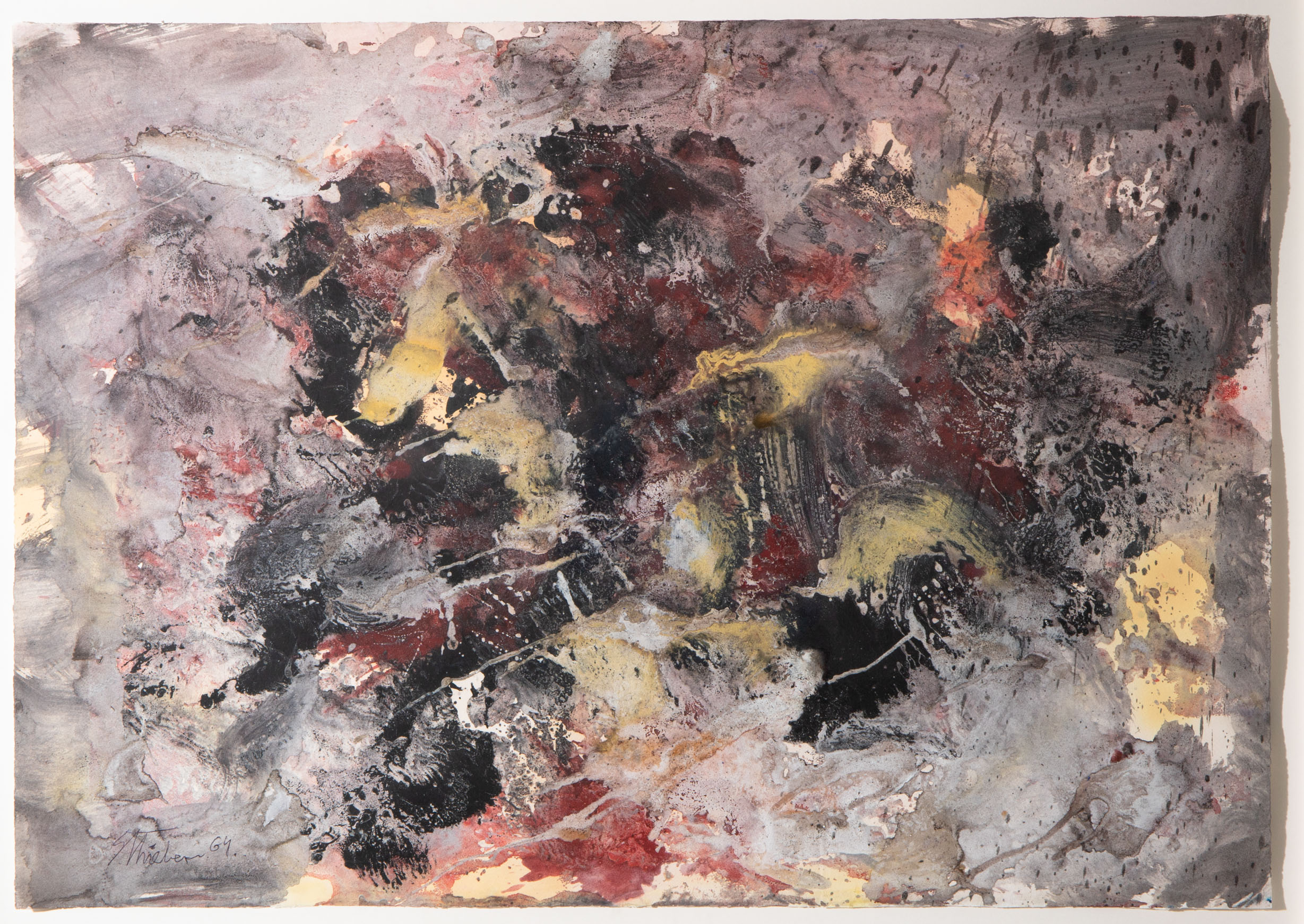 Fred Thieler*, mixed media on paper, 1964