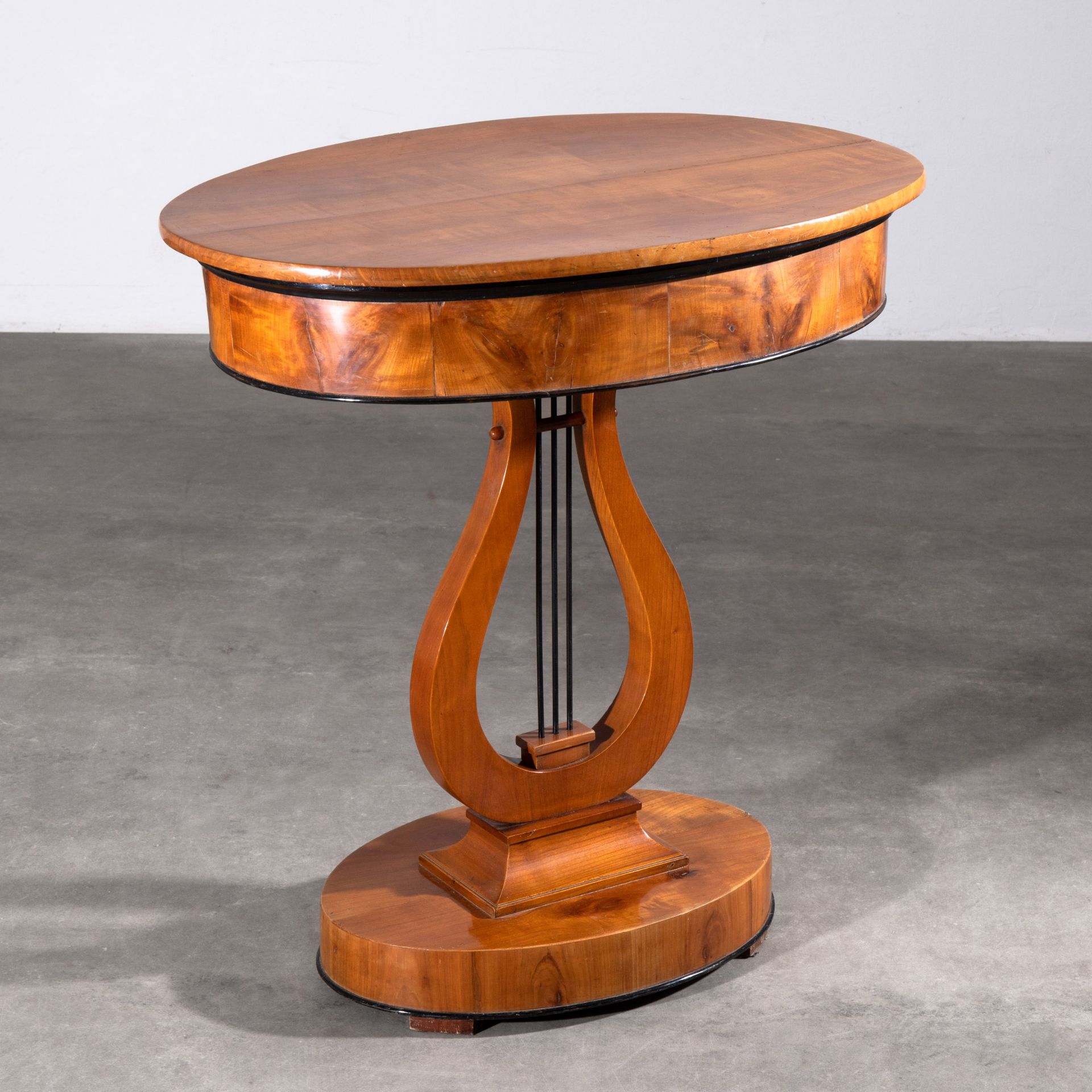 Lyra table, Biedermeier, around 1830