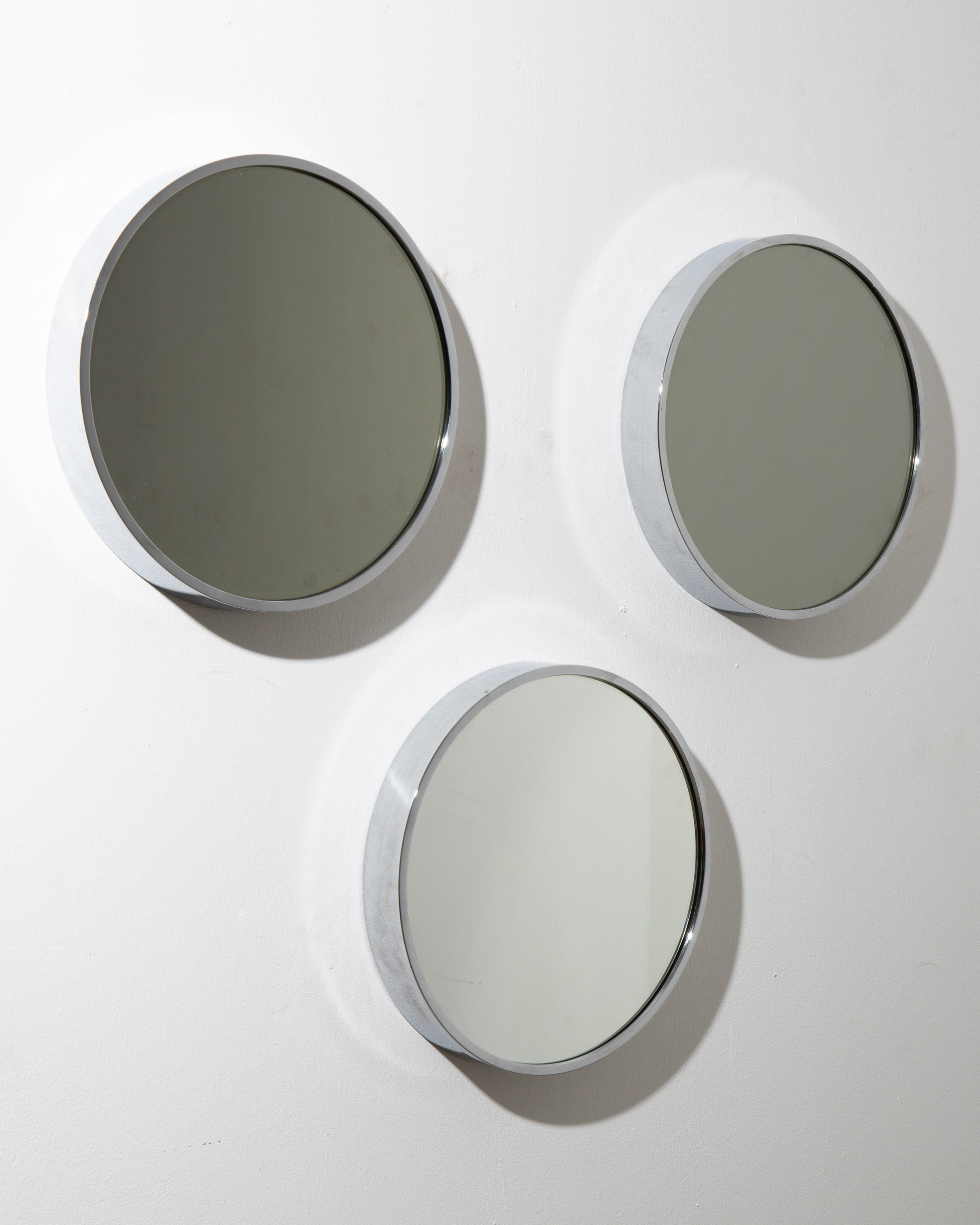 Jürgen LIT Fischer*, 3 Round Mirror Objects, 1973