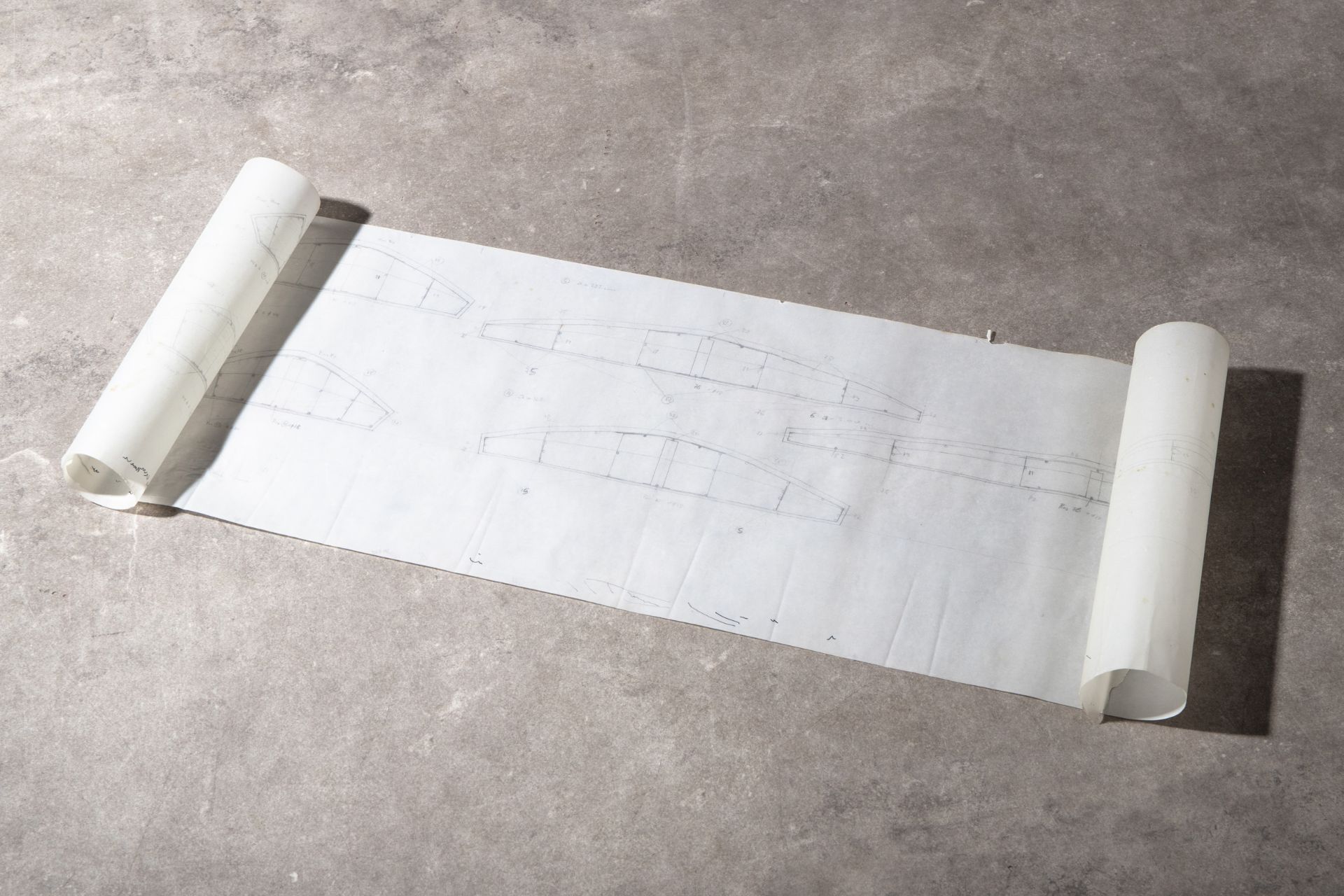 Heinz Isler, 3 models of prestressed concrete shells, archive sign, Plan Bellinzona - Image 4 of 5