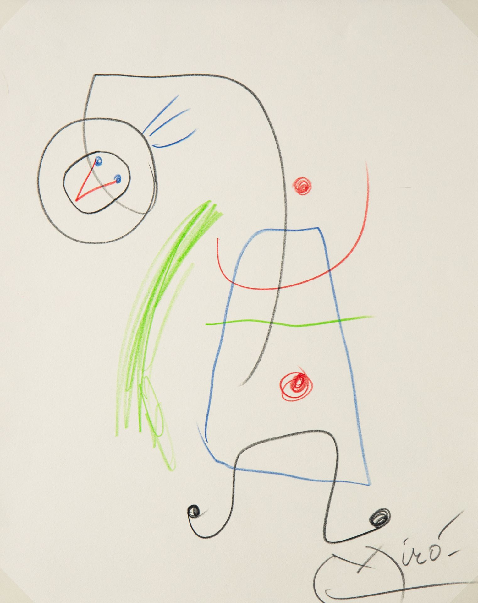 Joan Miró*, Farbstift/ Farbkreide auf Papier - Bild 2 aus 5