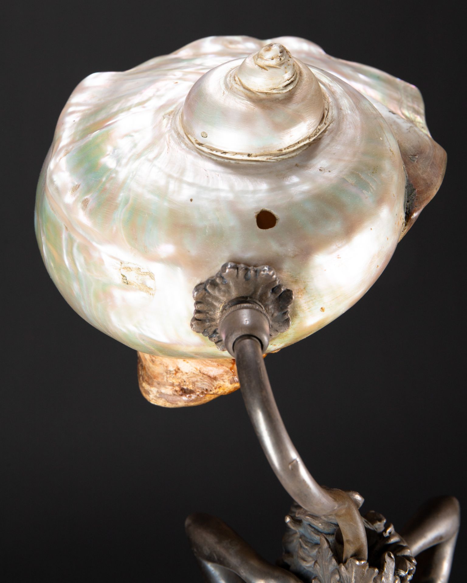 Art Nouveau lamp with nautilus shell - Image 10 of 13