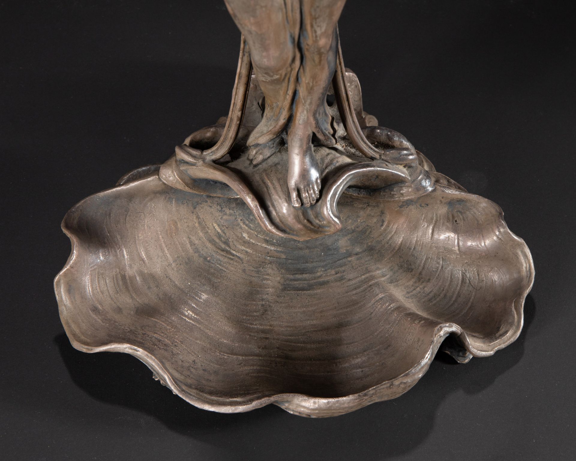Art Nouveau lamp with nautilus shell - Image 4 of 13