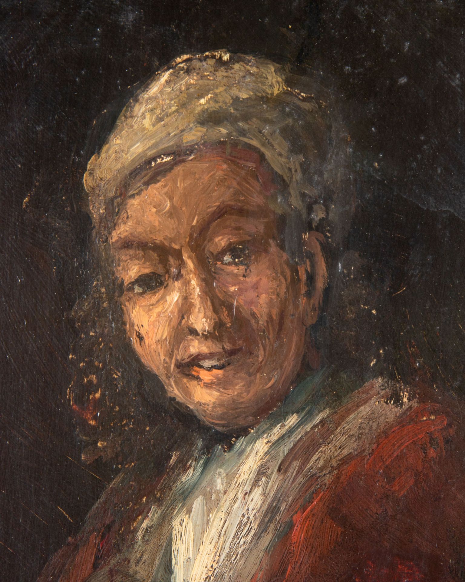 Painting in the manner of Aert De Gelder, portrait of a woman - Image 4 of 7