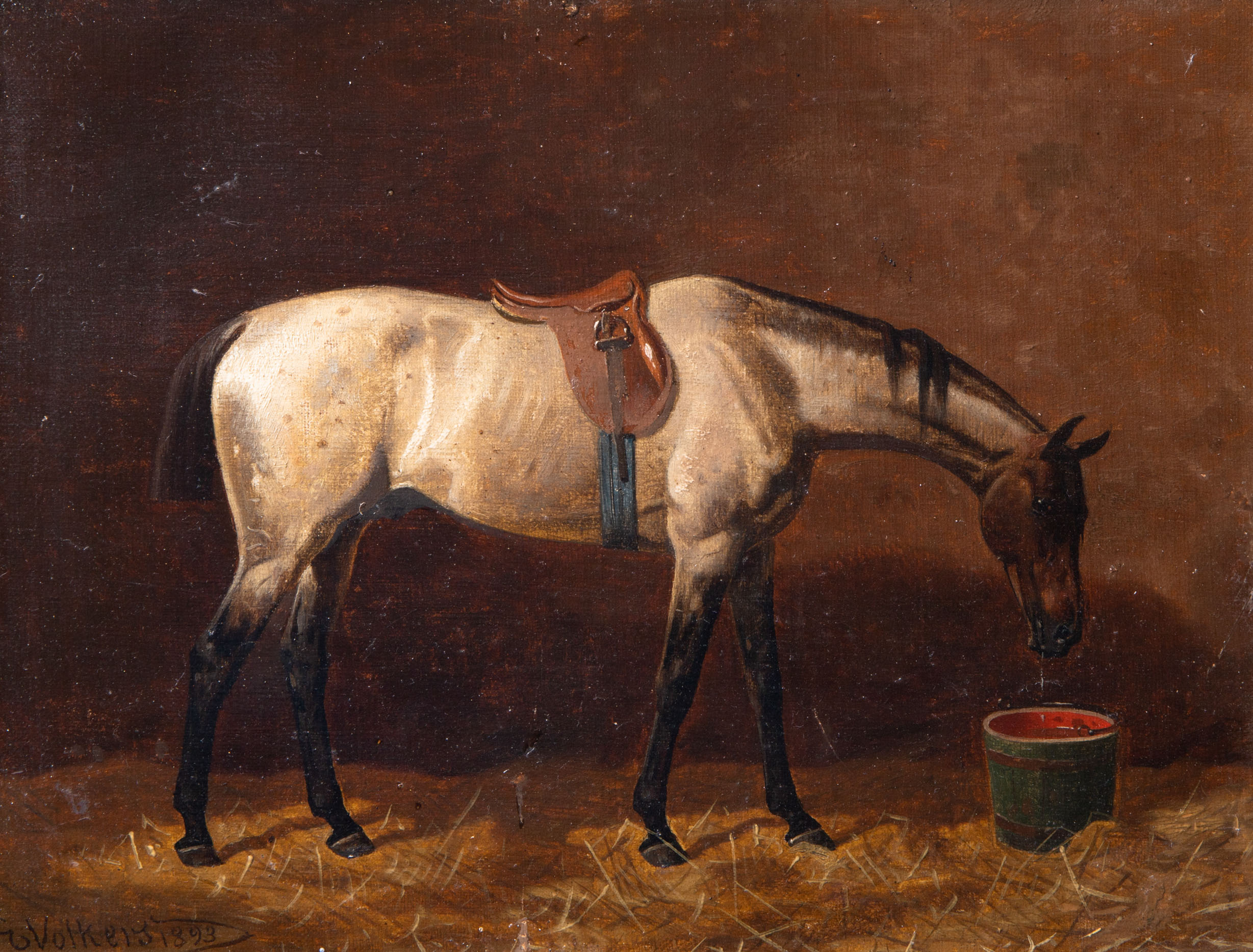 Emil Volkers, Painting, White Horse