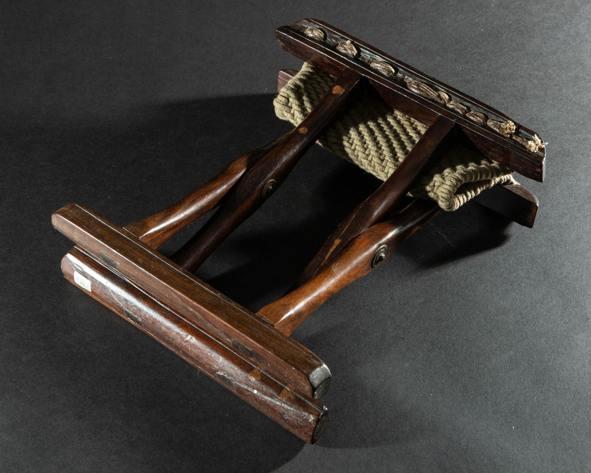 Small folding chair/ stool Jiaowu, Ming Dynasty, zitan wood - Image 8 of 8