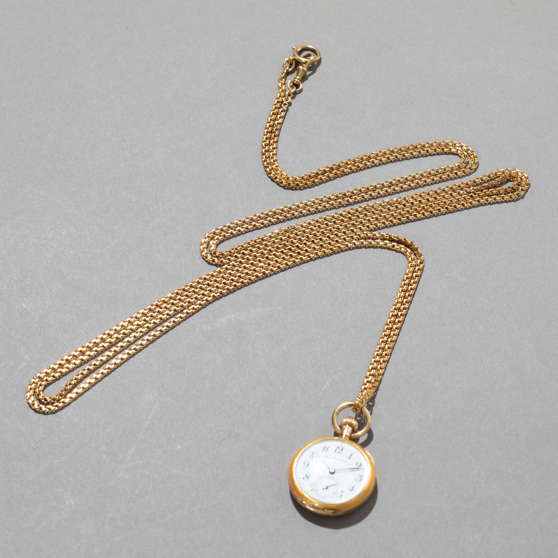 Tiffany Taschenuhr Gold 18K mit Goldkette - Bild 4 aus 5