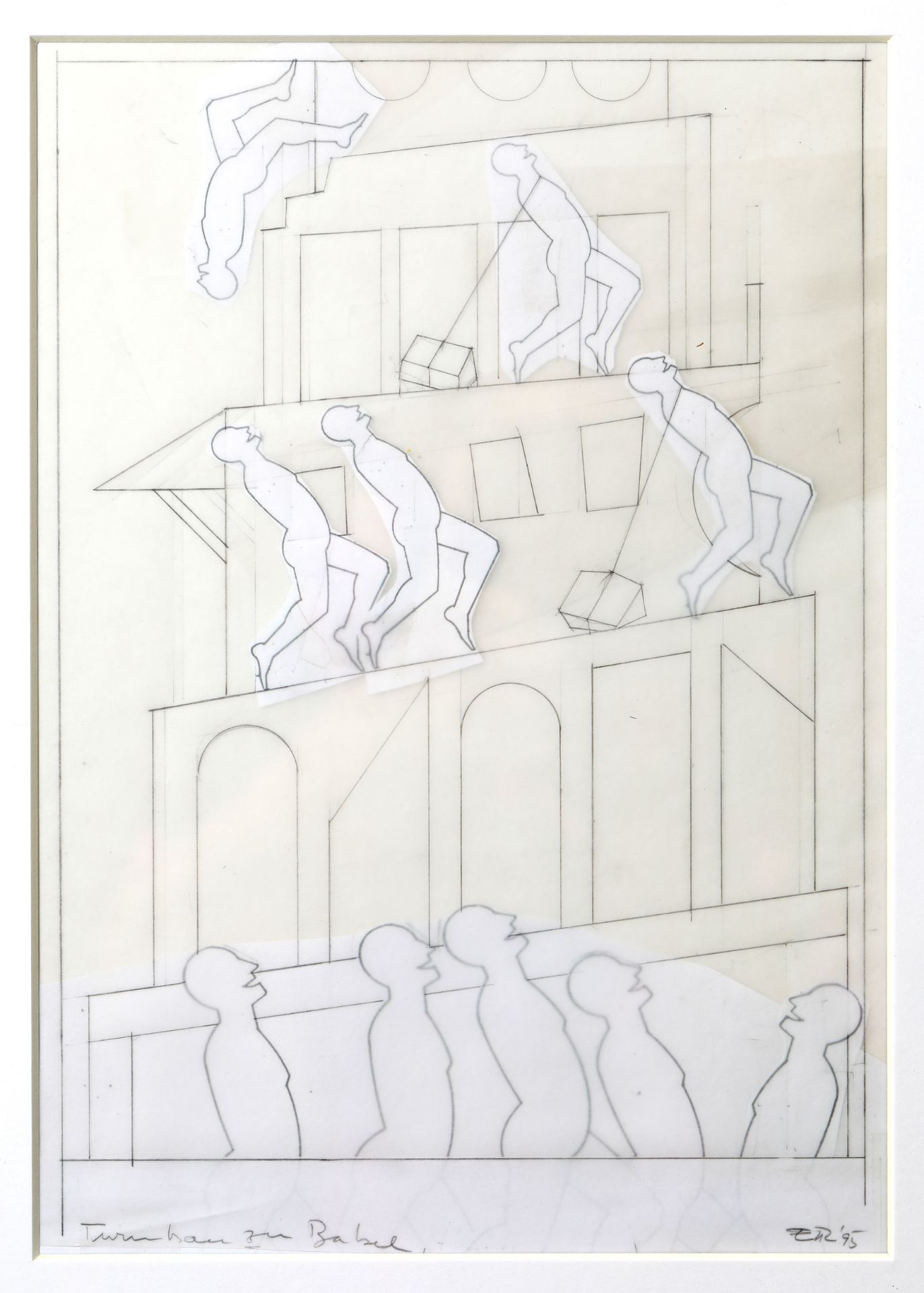 Georg Ettl*, Turmbau zu Babel, Zeichnung, 1995