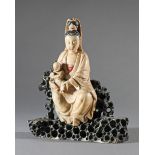 Songzi Guanyin, China, finely carved soapstone