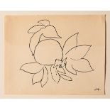 Henri Matisse*, Granatapfel und Blätter, Tuschezeichnung