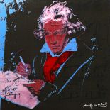 nach Andy Warhol, Rosenthal, Wandplatte Beethoven, 2002, Ex. 06/49, rot blau