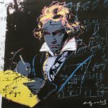 nach Andy Warhol, Rosenthal, Wandplatte Beethoven, 2002, Ex 45/49, grau gelb