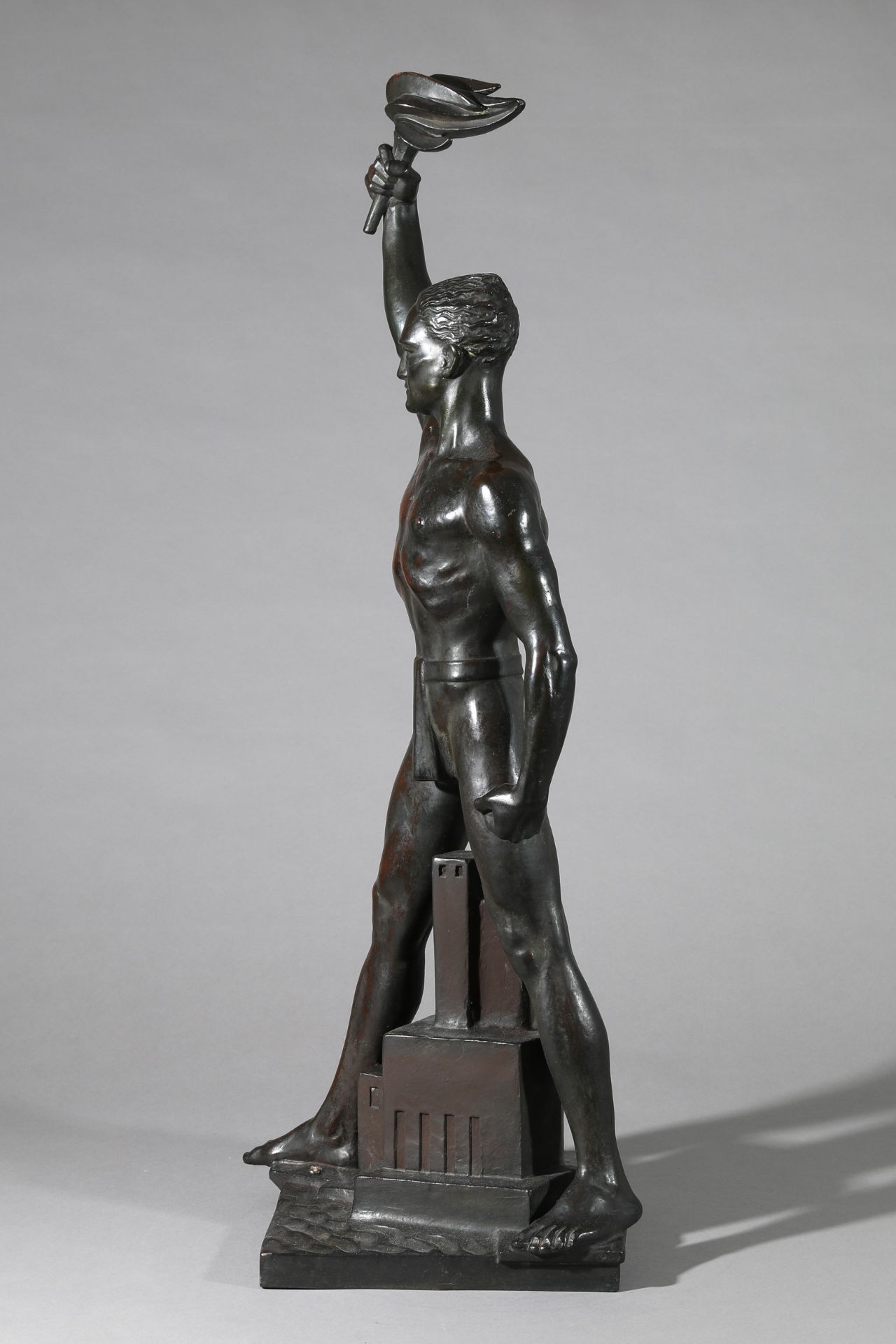 Willy Meller, Torchbearer, bronze - Image 4 of 6