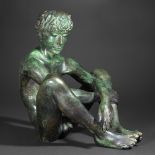 Karl-Heinz Krause, Bronzeskulptur, (sitzender Jüngling), Ex. 6/20