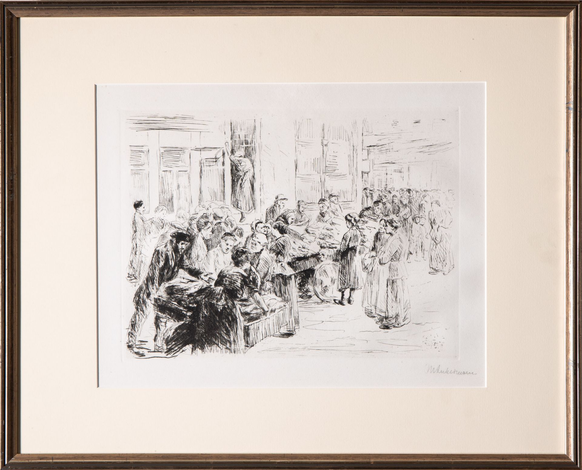 Max Liebermann, hand-signed drypoint etching on laid paper - Image 2 of 6