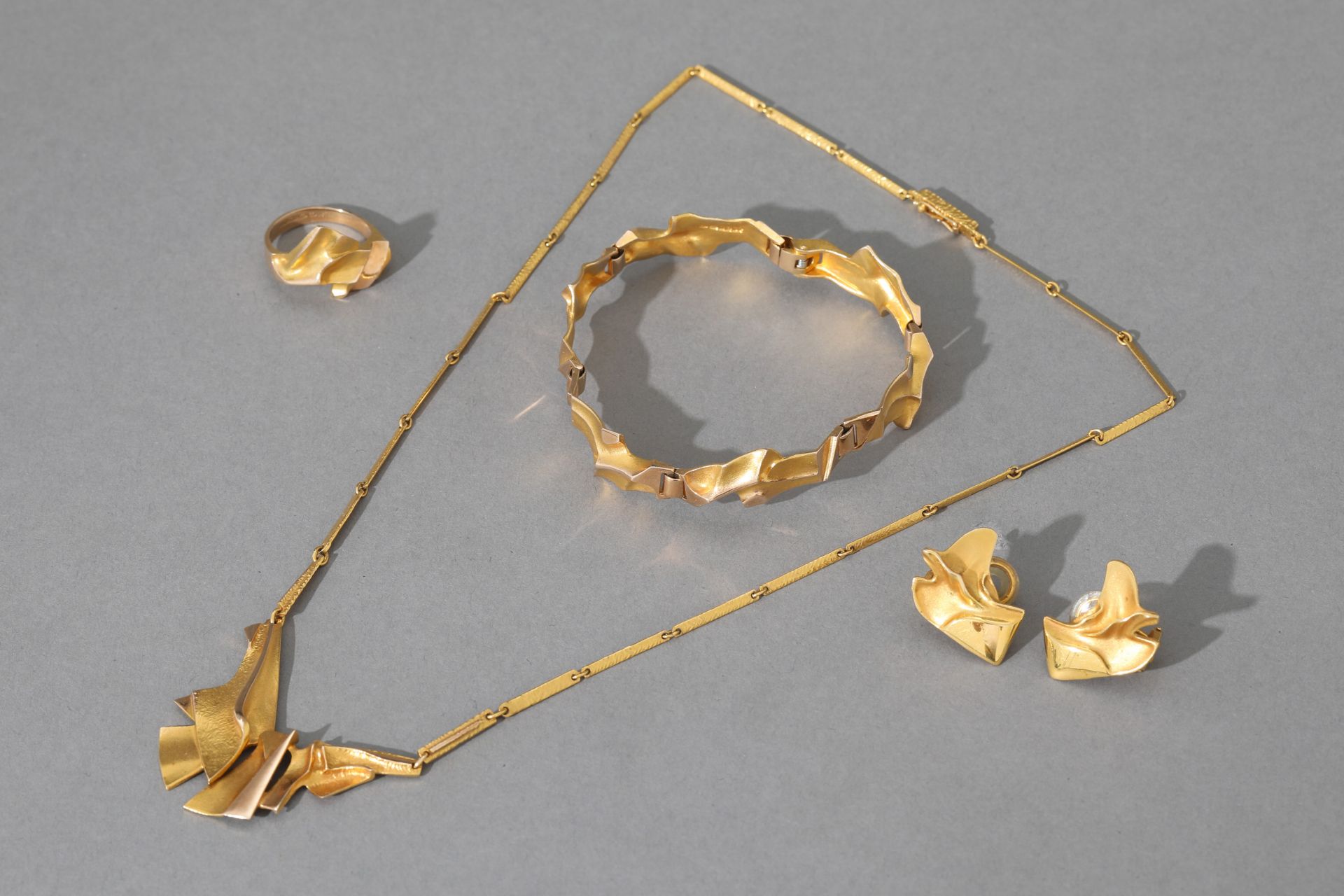 Lapponia jewelry set, 4 pieces, gold 14K/585
