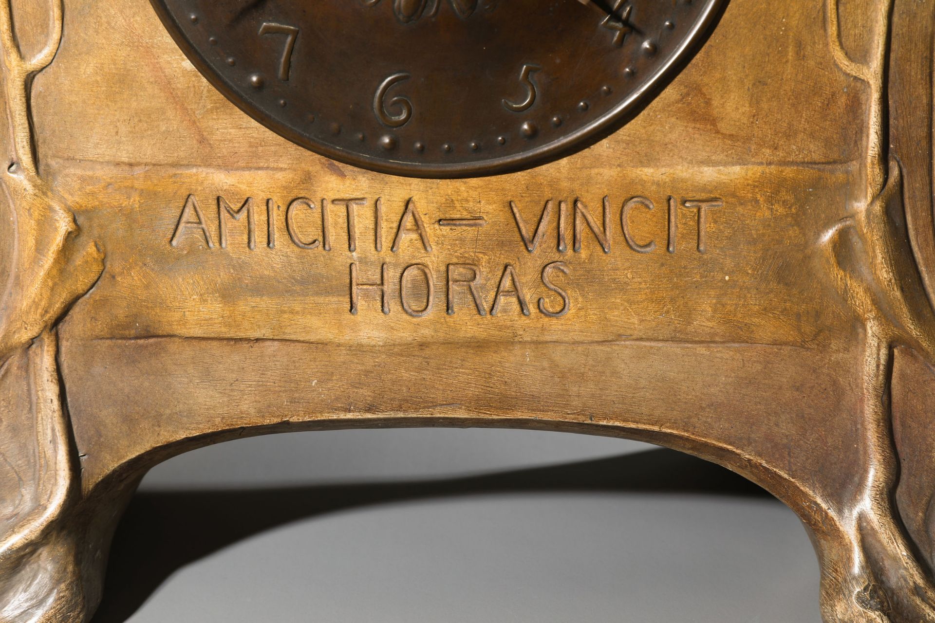 Friedrich Goldscheider, Simon, countertop Clock Amicitia Vincit Horas - Image 3 of 8