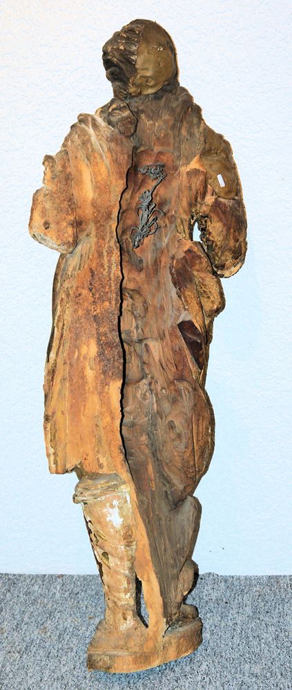Standing saint (Rochus?), wooden sculpture, 18th century - Image 3 of 3